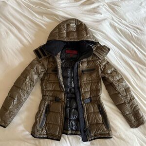 Burberry Olive and Black Quilted Puffer Jacket